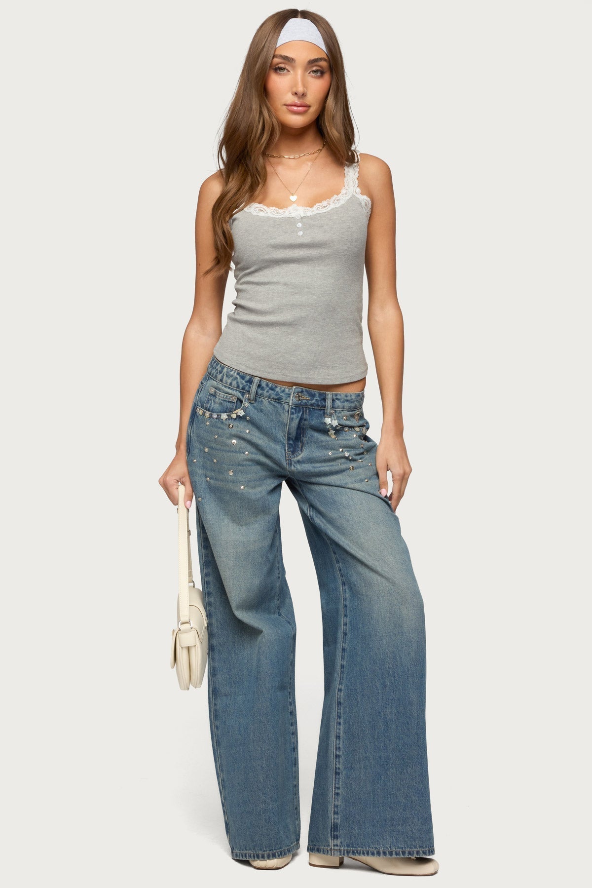 Mahlia Button Low Rise Baggy Jeans