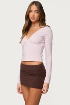 Kianah Polka Dot V Neck T Shirt